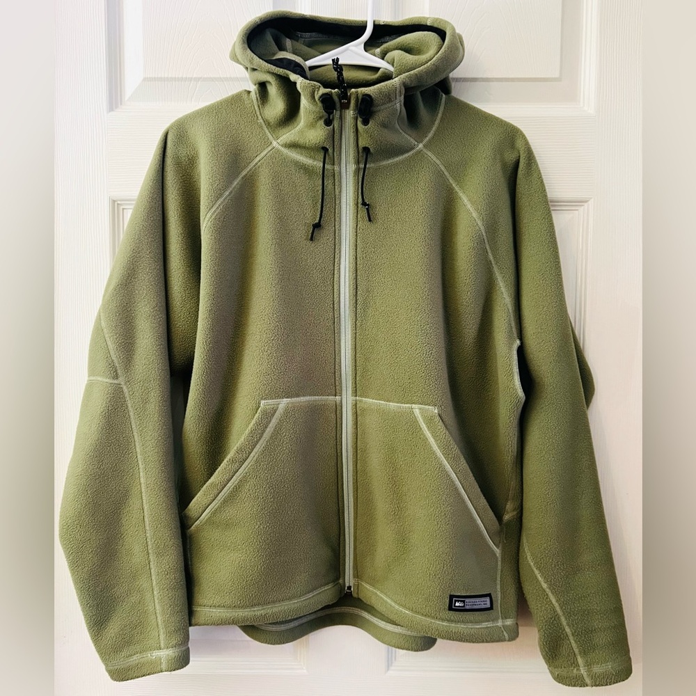 REI Co-Op Olive Green Fleece Zip Up